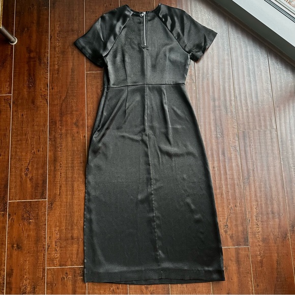 CALVIN KLEIN JEANS Maxi Slip Black Dress Sz MED - Picture 2 of 9